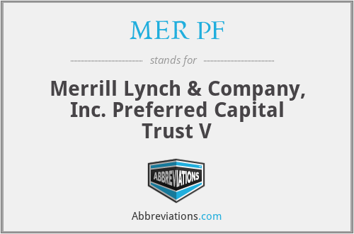MER PF - Merrill Lynch & Company, Inc. Preferred Capital Trust V